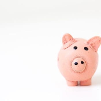 A piggy bank against a white background