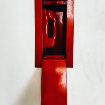 A red emergency phone